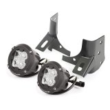 Rugged Ridge 97-06 Jeep Wrangler TJ Round Cube Windshield LED Kit w/ Brackets thumbnail 3