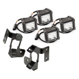 Rugged Ridge 07-18 Jeep Wrangler JK Black Dual Cube A-Pillar Light Mount Kit thumbnail 1