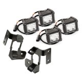 Rugged Ridge 07-18 Jeep Wrangler JK Black Dual Cube A-Pillar Light Mount Kit thumbnail 3