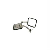 Rugged Ridge 87-95 Jeep Wrangler YJ Stainless Steel CJ-Style Side Mirror Kit thumbnail 1