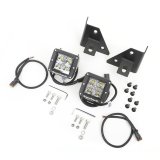 Rugged Ridge 76-95 Jeep Wrangler CJ/YJ Square Windshield LED Kit w/ Brackets thumbnail 4