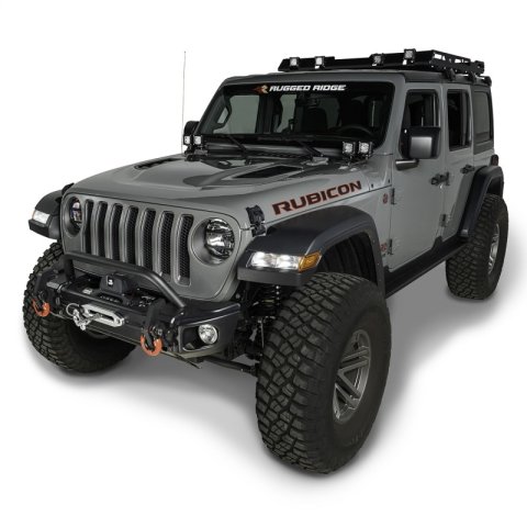Rugged Ridge 18-20 Jeep Wrangler JL/JT Arcus Front Bumper Set w/ Overrider thumbnail 2