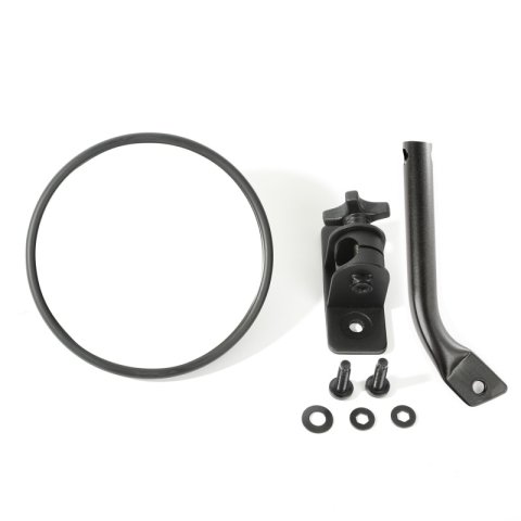 Rugged Ridge 97-18 Jeep Wrangler Textured Black Round Stubby Trail Mirror thumbnail 1