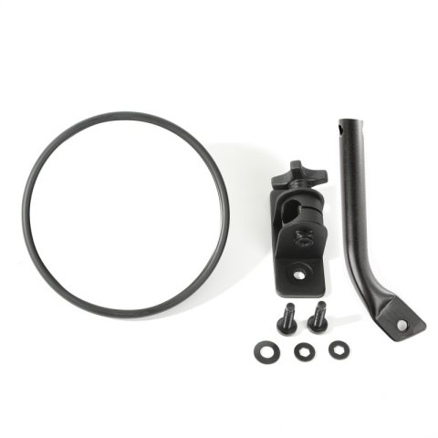 Rugged Ridge 97-18 Jeep Wrangler Textured Black Round Stubby Trail Mirror thumbnail 2
