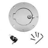 Rugged Ridge Gas Cap Door Locking Brushed Aluminum 97-06 Jeep Wrangler TJ thumbnail 3
