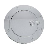 Rugged Ridge 07-18 Jeep Wrangler JK Stainless Steel Locking Gas Cap Door thumbnail 2