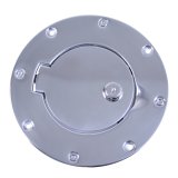 Rugged Ridge 97-06 Jeep Wrangler TJ Stainless Steel Locking Gas Cap Door thumbnail 1