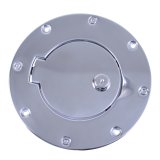Rugged Ridge 97-06 Jeep Wrangler TJ Stainless Steel Locking Gas Cap Door thumbnail 2