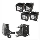 Rugged Ridge 97-06 Jeep Wrangler TJ/LJ 3in Square Dual A-Pillar LED Kit thumbnail 1