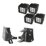 Rugged Ridge 97-06 Jeep Wrangler TJ/LJ 3in Square Dual A-Pillar LED Kit thumbnail 3