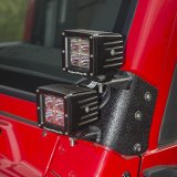 Rugged Ridge 97-06 Jeep Wrangler TJ/LJ 3in Square Dual A-Pillar LED Kit thumbnail 4