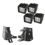 Rugged Ridge 97-06 Jeep Wrangler TJ/LJ 3in Square Dual A-Pillar LED Kit thumbnail 6