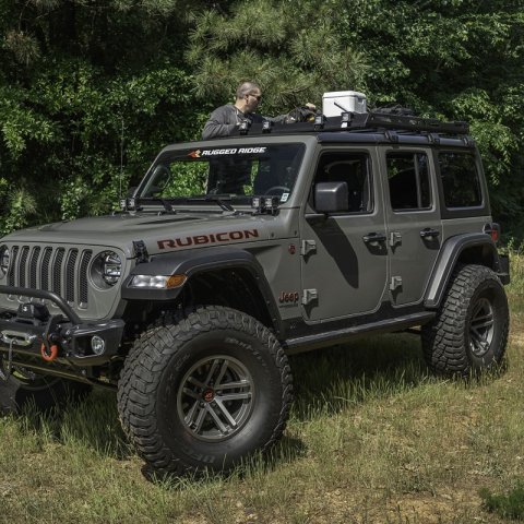 Rugged Ridge Roof Rack with Basket 18-20 Jeep Wrangler JL 4Dr Hardtops thumbnail 2