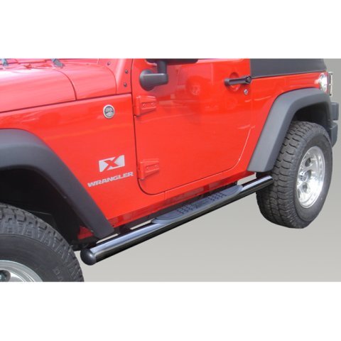 Rugged Ridge 3-In Round Side Steps Black 07-18 2-Door Jeep Wrangler thumbnail 2