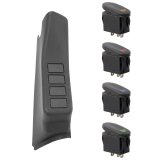 Rugged Ridge A-Pillar 4 Switch Pod Black RHD 11-18 Jeep Wrangler JK thumbnail 2