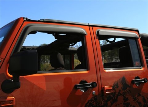 Rugged Ridge Window Visors Matte Black 07-18 4-Door Jeep Wrangler thumbnail 1