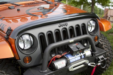 Rugged Ridge Wraparound Bug Deflector Smoke 07-18 Jeep Wrangler thumbnail 2