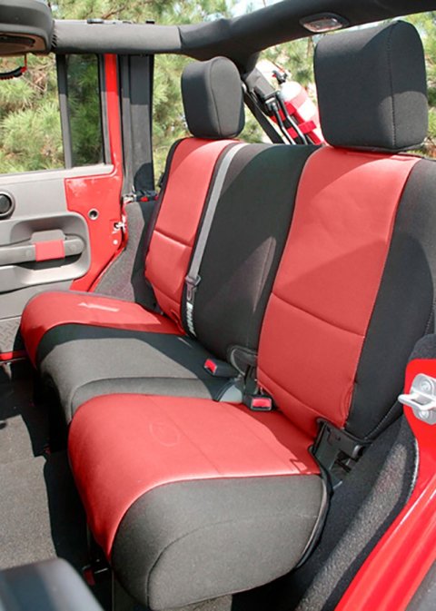 Rugged Ridge Seat Cover Kit Black/Red 11-18 Jeep Wrangler JK 2dr thumbnail 3