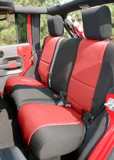 Rugged Ridge Seat Cover Kit Black/Red 11-18 Jeep Wrangler JK 4dr thumbnail 3