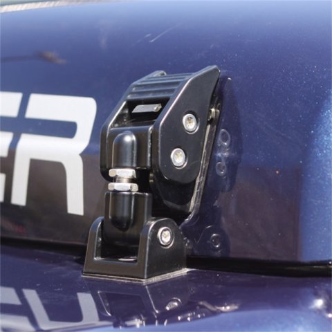 Rugged Ridge 97-06 Jeep Wrangler TJ Black Aluminum Hood Catches thumbnail 2