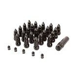 Rugged Ridge Bullet Lug Nut and Valve Stem Cap Kit Black 1/2-20 thumbnail 1