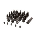 Rugged Ridge Bullet Lug Nut and Valve Stem Cap Kit Black 1/2-20 thumbnail 2