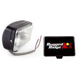 Rugged Ridge 5-In x 7-In Halogen Fog Light Black Steel Housing thumbnail 2