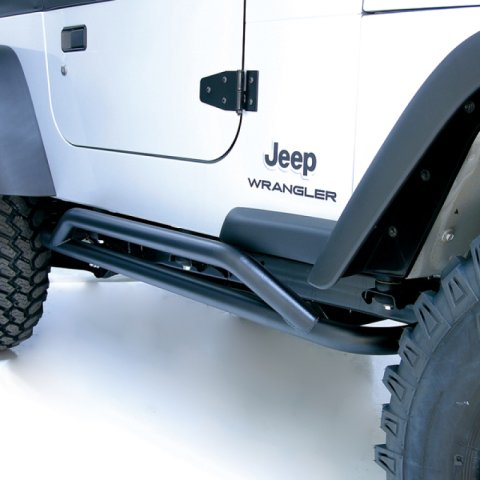 Rugged Ridge RRC Rocker Guards Black 87-06 Jeep Wrangler thumbnail 1