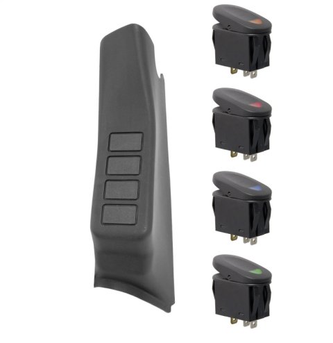 Rugged Ridge A-Pillar 4 Switch Pod Kit Black LHD 11-18 JK thumbnail 1