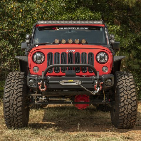 Rugged Ridge Arcus Front Bumper Tube Overrider Black JK thumbnail 4