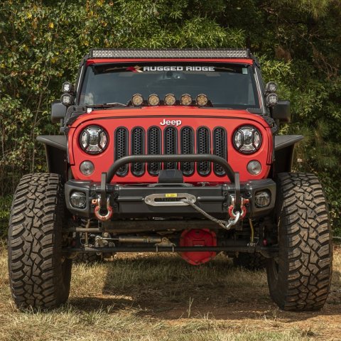 Rugged Ridge Arcus Front Bumper Tube Overrider Black JK thumbnail 7