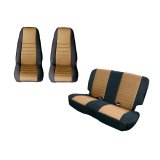 Rugged Ridge Seat Cover Kit Black/Tan 80-90 Jeep CJ/YJ thumbnail 3