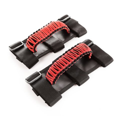 Rugged Ridge Paracord Grab Handles Red/Black Pair thumbnail 1