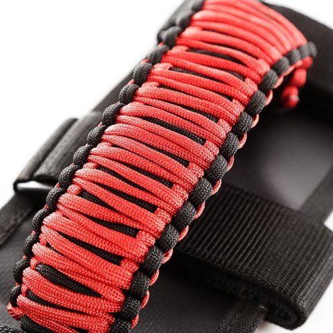 Rugged Ridge Paracord Grab Handles Red/Black Pair thumbnail 3