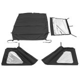 Rugged Ridge 2018+ Jeep Wrangler JLU 4 Dr Black Diamond Stitch Cloth Voyager Top (Tinted) thumbnail 1
