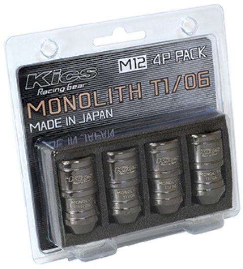 Project Kics 12 x 1.25 Glorious Black T1/06 Monolith Lug Nuts - 4 Pcs thumbnail 2