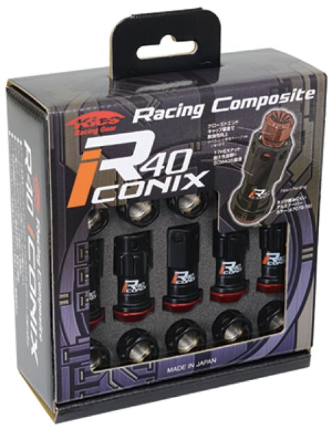 Project Kics 14X1.50 Black Lock w/ Gold Floating Washer w/ Capless Lug Nuts 16+4 thumbnail 2