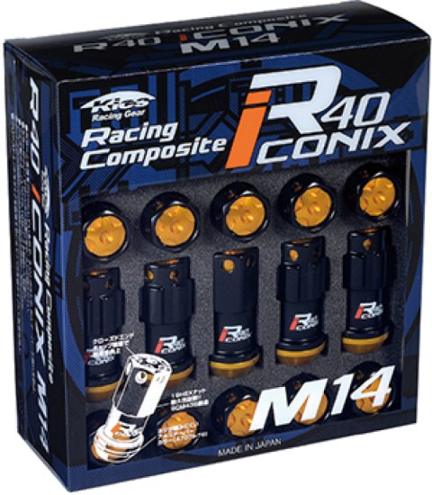 Project Kics 14x1.25 R40 Iconix Lock & Lug Nuts - Black w/Blue Cap (16+4 Locks) thumbnail 3