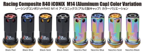 Project Kics 14x1.25 R40 Iconix Lock & Lug Nuts - Neo Chrome w/Gold Cap (16+4 Locks) thumbnail 2