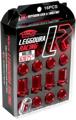 Project Kics 12X1.25 Red Leggdura Racing Lug Nuts - 16 PCS thumbnail 1