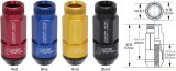 Project Kics Leggdura Racing Shell Type Lug Nut 53mm Open-End Look 16 Pcs + 4 Locks 12X1.5 Gold thumbnail 2