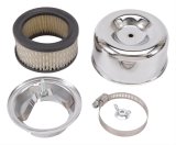 Edelbrock Air Cleaner 94 Series Round Steel Top 4 65In Dia X 3 125In 2 63In ID Raised Base Chrome thumbnail 1