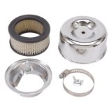 Edelbrock Air Cleaner 94 Series Round Steel Top 4 65In Dia X 3 125In 2 63In ID Raised Base Chrome thumbnail 4