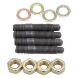 Edelbrock Carburetor Mounting Studs Bullet Nosed Black Oxide Gold Iridite Washers/Nuts Set of 4 thumbnail 1