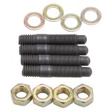 Edelbrock Carburetor Mounting Studs Bullet Nosed Black Oxide Gold Iridite Washers/Nuts Set of 4 thumbnail 2