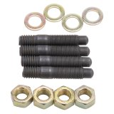 Edelbrock Carburetor Mounting Studs Bullet Nosed Black Oxide Gold Iridite Washers/Nuts Set of 4 thumbnail 4