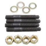 Edelbrock Carburetor Mounting Studs Bullet Nosed Black Oxide Gold Iridite Washers/Nuts Set of 4 thumbnail 1