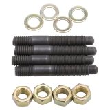 Edelbrock Carburetor Mounting Studs Bullet Nosed Black Oxide Gold Iridite Washers/Nuts Set of 4 thumbnail 2