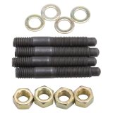 Edelbrock Carburetor Mounting Studs Bullet Nosed Black Oxide Gold Iridite Washers/Nuts Set of 4 thumbnail 3