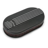 Edelbrock Air Cleaner Classic Series Oval Aluminum Top Cloth Element 17 5In X 9 35In X 3 9In Black thumbnail 1